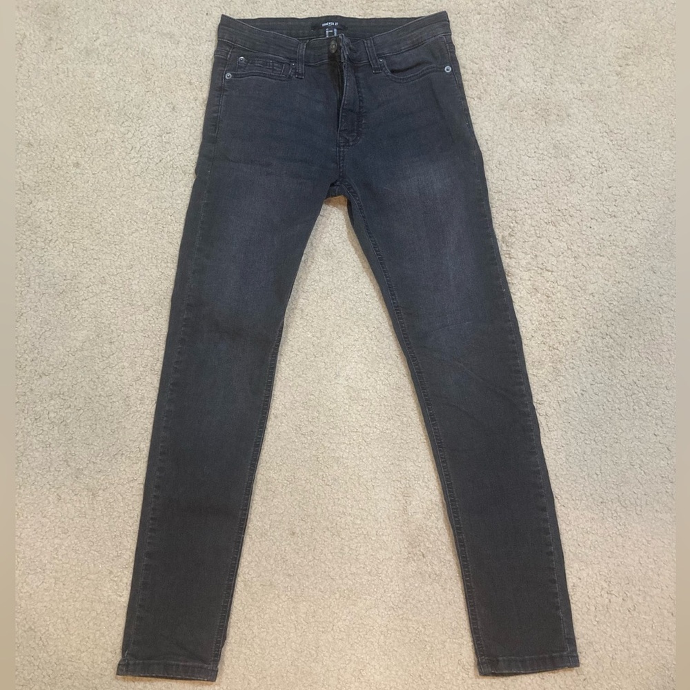 Men's Forever 21 30×30 Washed Black Skinny Jeans